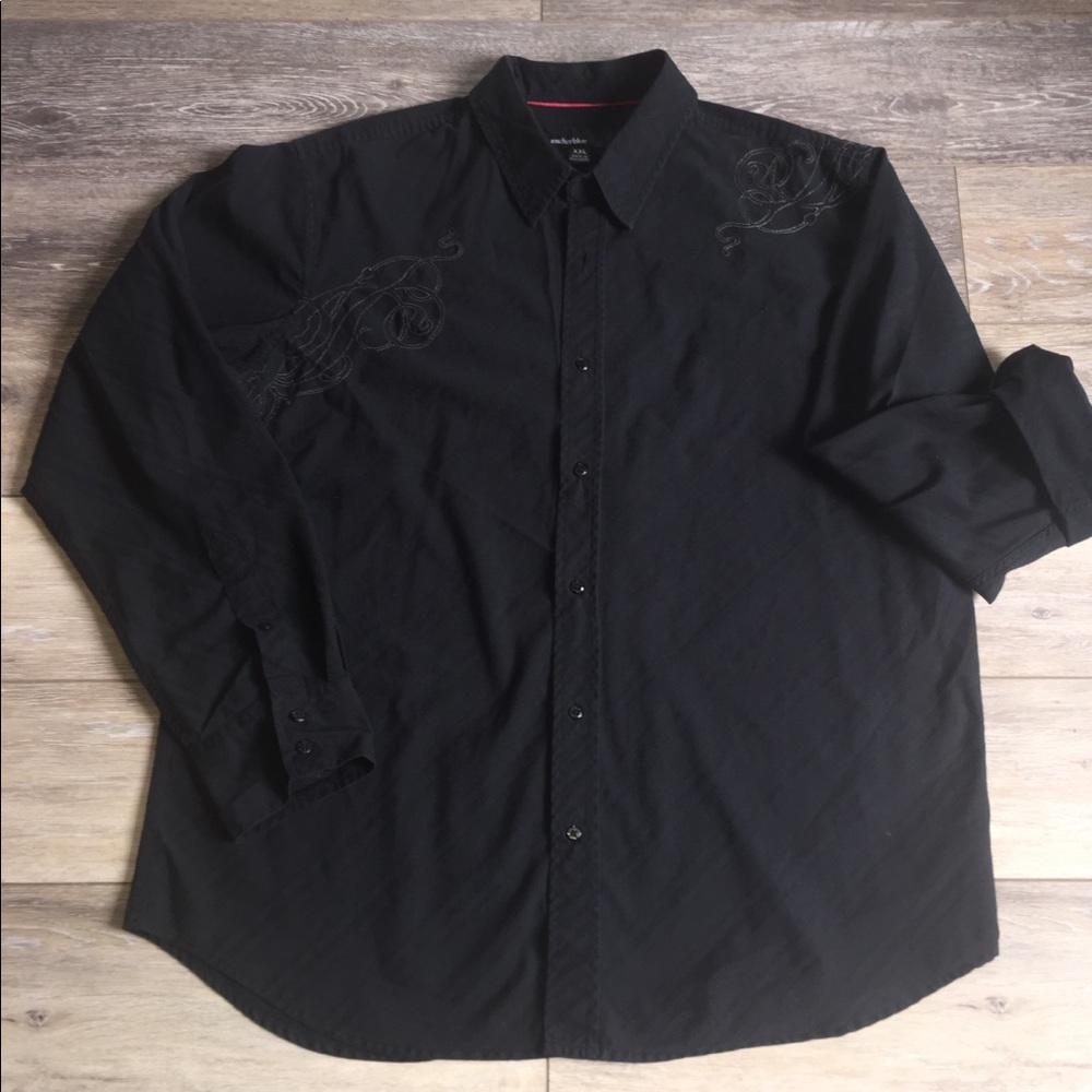 Gorgeous embroidered Anchor Blue button-down shirt